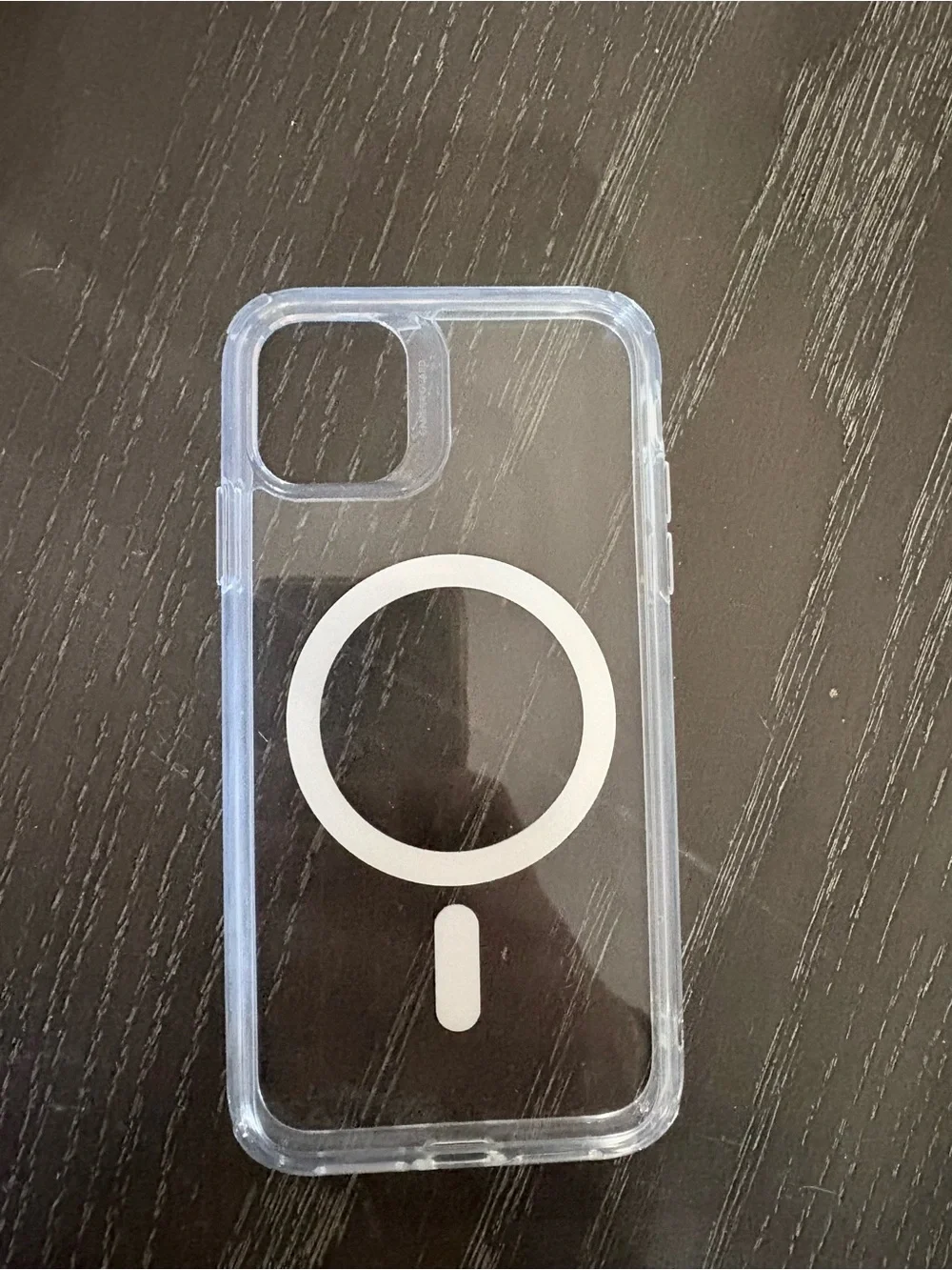 Clear MagSafe-Compatible Phone Case with White MagRing